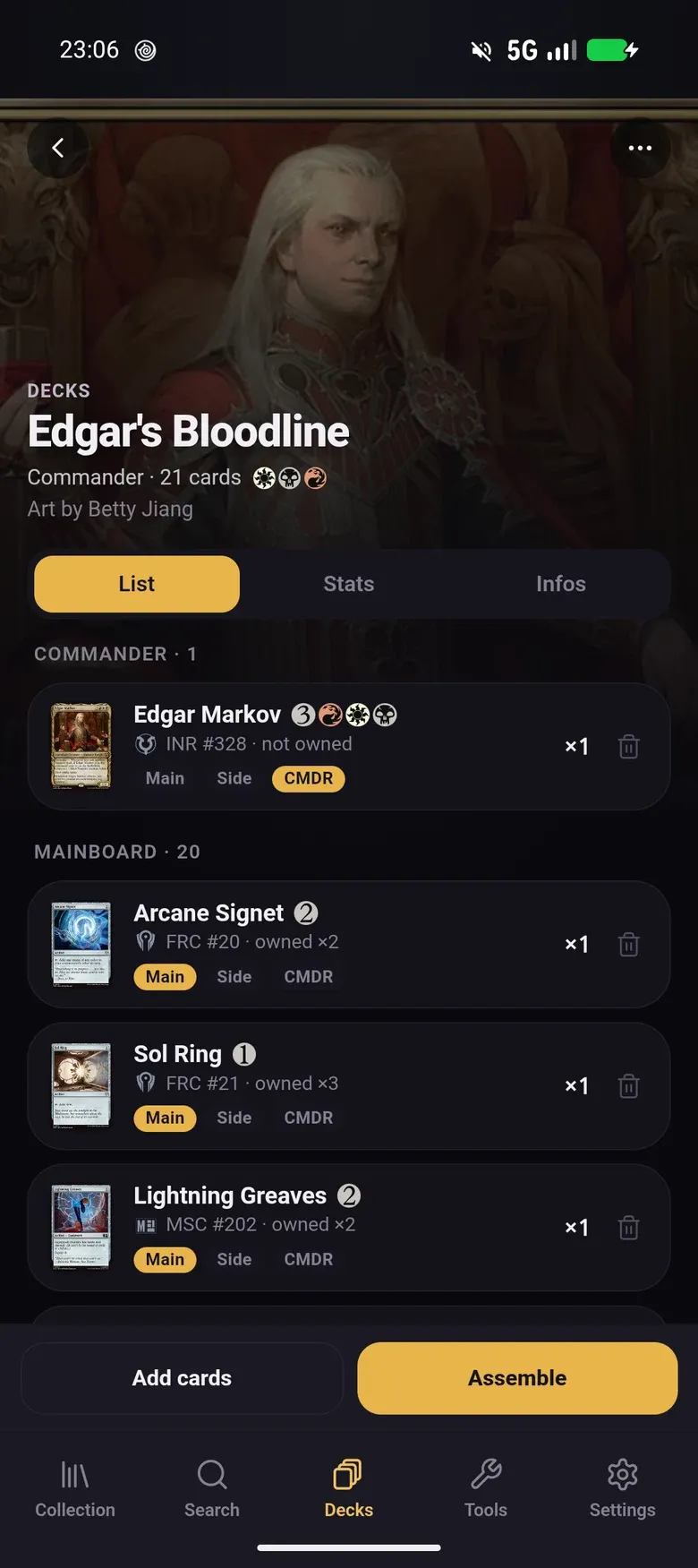 A deck on mobile